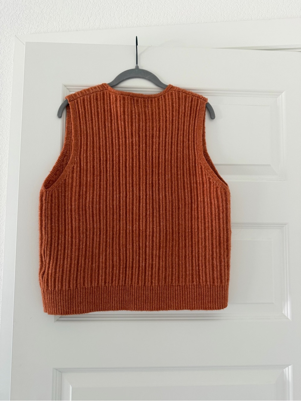Things Between Ribbed V-Neck Button-Front Sweater Vest - Rust - Picture 2 of 2